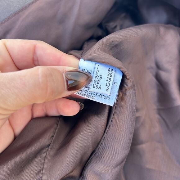 Vintage 90s Y2K Italian Leather Blazer Jacket Chocolate Brown 42 Size 8 Tailored - Picture 3 of 11